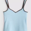 Camiseta sin mangas con escote corazón de alto contenido en algodón