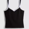 Camiseta sin mangas con escote corazón de alto contenido en algodón