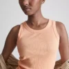 Camiseta sin mangas con espalda nadadora de tejido acanalado con alto contenido en algodón