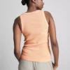 Camiseta sin mangas con espalda nadadora de tejido acanalado con alto contenido en algodón