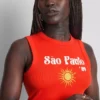 Camiseta sin mangas con estampado gráfico y tejido acanalado, con alto contenido en algodón