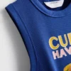 Camiseta sin mangas con estampado gráfico y tejido acanalado, con alto contenido en algodón