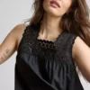 Camiseta sin mangas con inserción bordada