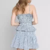 Camiseta sin mangas con peplum de cuadros vichy fruncida