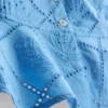 Camiseta sin mangas corta de algodón con calado