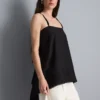 Camiseta sin mangas de algodón con bajo en forma de pañuelo