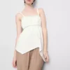 Camiseta sin mangas de algodón con bajo en forma de pañuelo