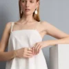 Camiseta sin mangas de algodón con bajo en forma de pañuelo