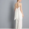 Camiseta sin mangas de algodón con bajo en forma de pañuelo