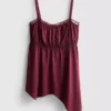 Camiseta sin mangas de algodón con bajo en forma de pañuelo