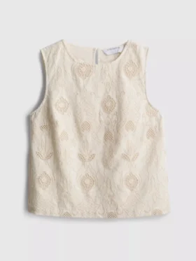 Camiseta sin mangas de algodón con bordado de The Edit