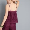 Camiseta sin mangas de algodón con bordado floral