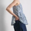 Camiseta sin mangas de algodón con calados