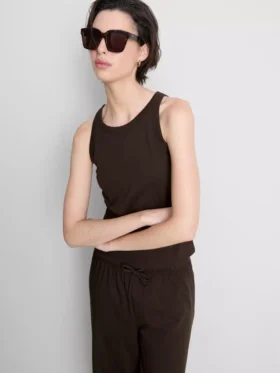 Camiseta sin mangas de algodón con espalda nadadora