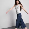Camiseta sin mangas de algodón con espalda nadadora y canalé