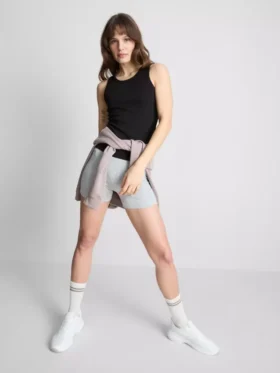 Camiseta sin mangas de algodón con espalda nadadora y canalé