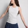 Camiseta sin mangas de algodón con espalda nadadora y canalé
