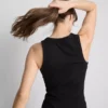 Camiseta sin mangas de algodón con espalda nadadora y canalé