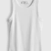 Camiseta sin mangas de algodón con espalda nadadora y canalé