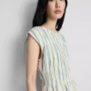 Camiseta sin mangas de algodón fruncida