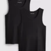 Camiseta sin mangas de corte entallado con canalé