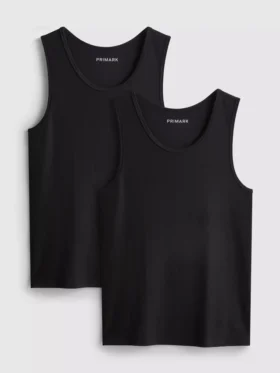 Camiseta sin mangas de corte entallado con canalé