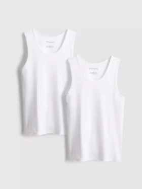 Camiseta sin mangas de corte entallado con canalé