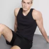 Camiseta sin mangas de corte entallado con canalé