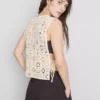 Camiseta sin mangas de ganchillo con lazo lateral