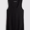 Camiseta sin mangas de mezcla de algodón acanalada