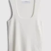 Camiseta sin mangas de punto con cuello cuadrado