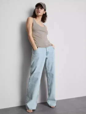 Camiseta sin mangas elástica con alto contenido en algodón