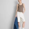 Camiseta sin mangas elástica con alto contenido en algodón