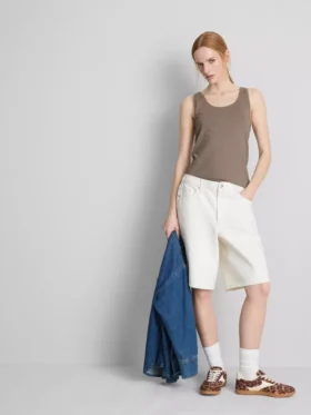 Camiseta sin mangas elástica con alto contenido en algodón