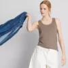 Camiseta sin mangas elástica con alto contenido en algodón