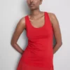 Camiseta sin mangas elástica con alto contenido en algodón