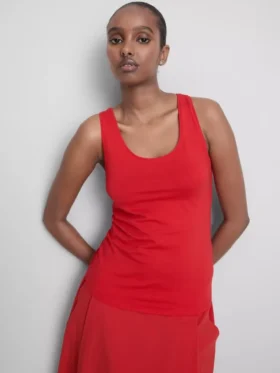 Camiseta sin mangas elástica con alto contenido en algodón