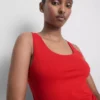 Camiseta sin mangas elástica con alto contenido en algodón