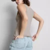 Camiseta sin mangas elástica con alto contenido en algodón