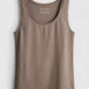 Camiseta sin mangas elástica con alto contenido en algodón