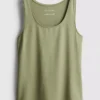 Camiseta sin mangas elástica con alto contenido en algodón