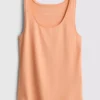 Camiseta sin mangas elástica con alto contenido en algodón