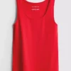 Camiseta sin mangas elástica con alto contenido en algodón