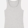 Camiseta sin mangas elástica con cuello redondeado