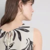 Camiseta sin mangas estampada de mezcla de algodón