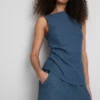 Camiseta sin mangas fruncida y arrugada de Paula Echevarría