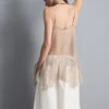 Camiseta sin mangas larga de encaje transparente