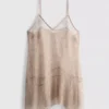 Camiseta sin mangas larga de encaje transparente