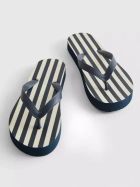 Chanclas con plataforma a rayas