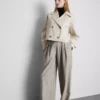 Chaqueta impermeable de corte recto con doble botonadura